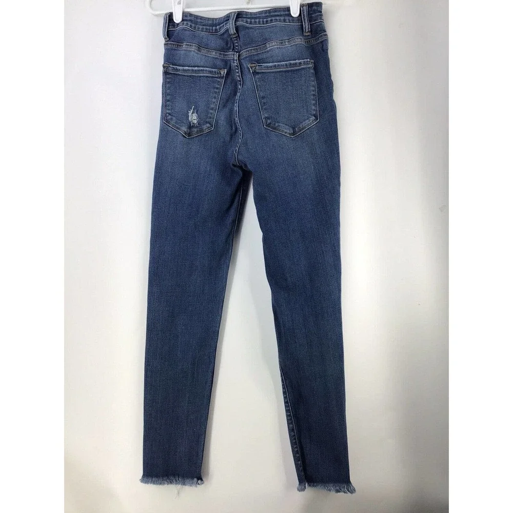 Bridge by Gly Mid Rise Ankle Skinny Jeans Sz 26X29 Distressed Ripped Raw Hem - Picture 11 of 11